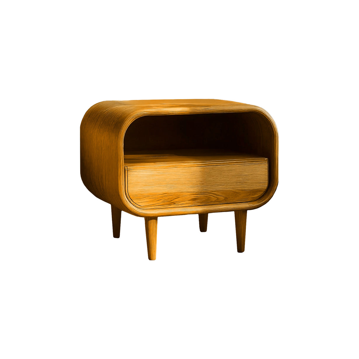 Lunaris Solid Wood Bedside Table Teak - Timberustic Bedside Table