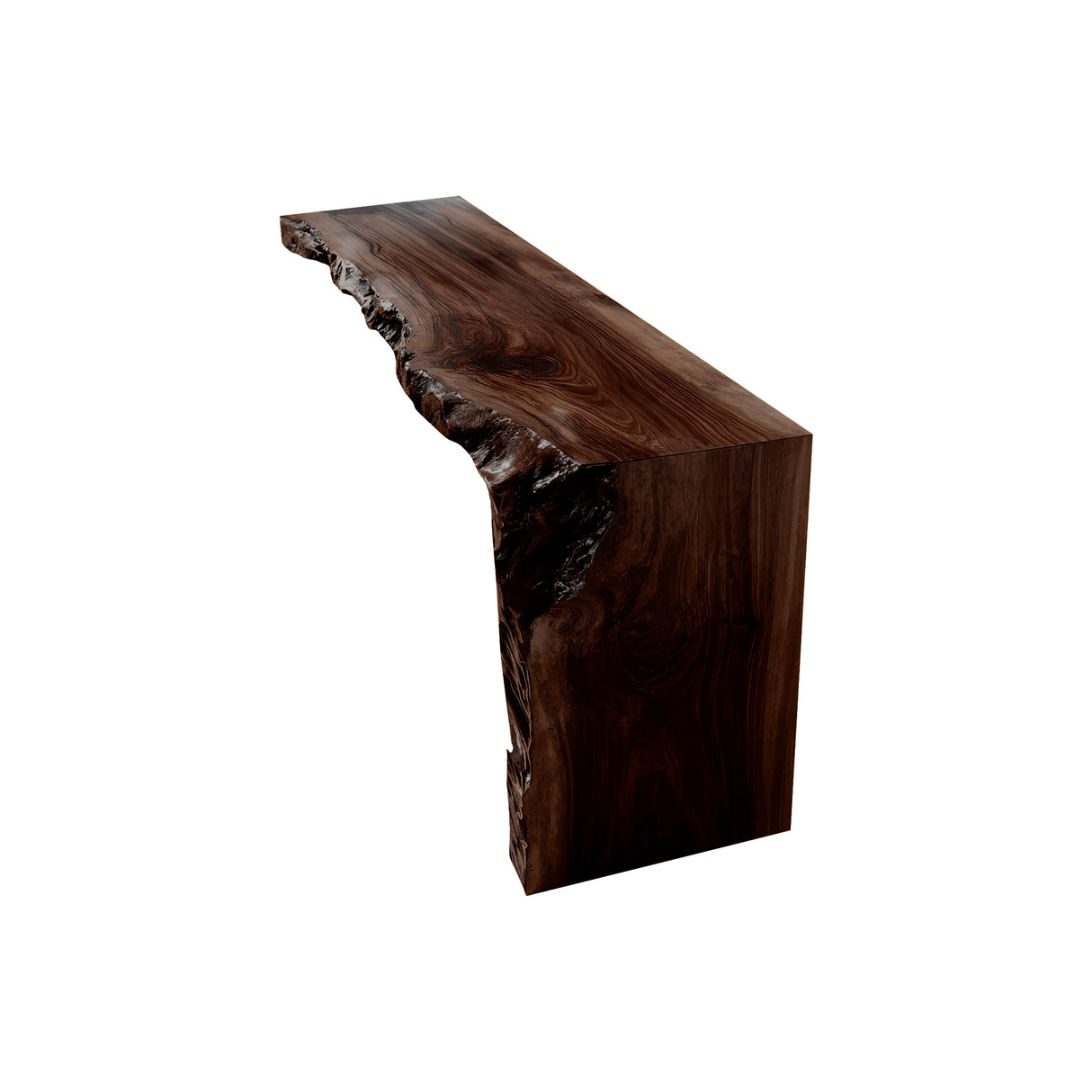 Lunaro Live Edge Solid Wood Sofa Arm Table Dark Walnut - Timberustic Sofa Arm Table