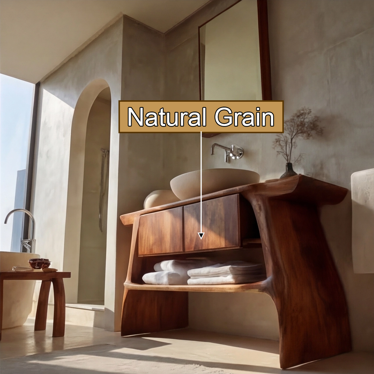 Lunaro Solid Wood Freestanding Bathroom Vanity with Drawers - Timberustic Freestanding Bathroom Vanity with Drawers