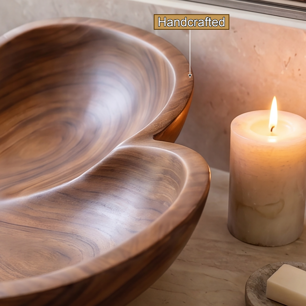 Lunavelle Handcrafted Solid Wood Flower Vessel Sink - Timberustic Vessel Sinks