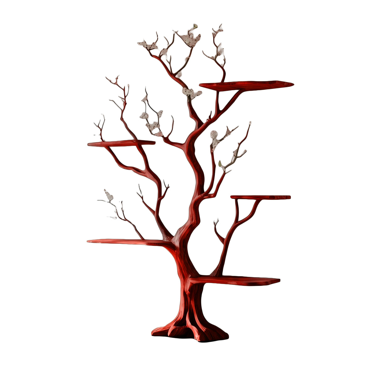 Lunavine Handcrafted Solid Wood Tree Bookshelf