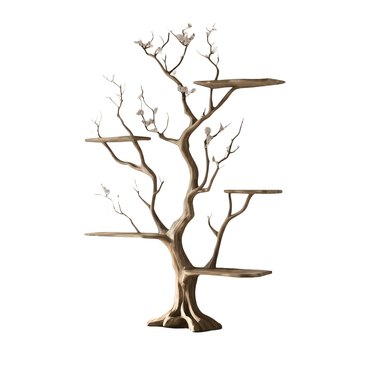 Lunavine Handcrafted Solid Wood Tree Bookshelf