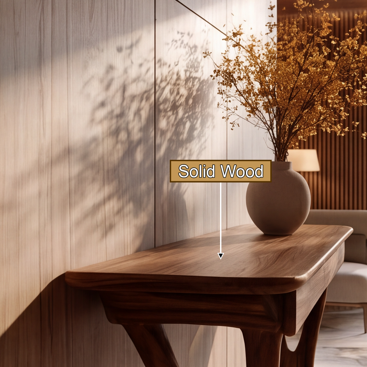 Lunethar Sculpted Solid Wood Console Table SPA902481
