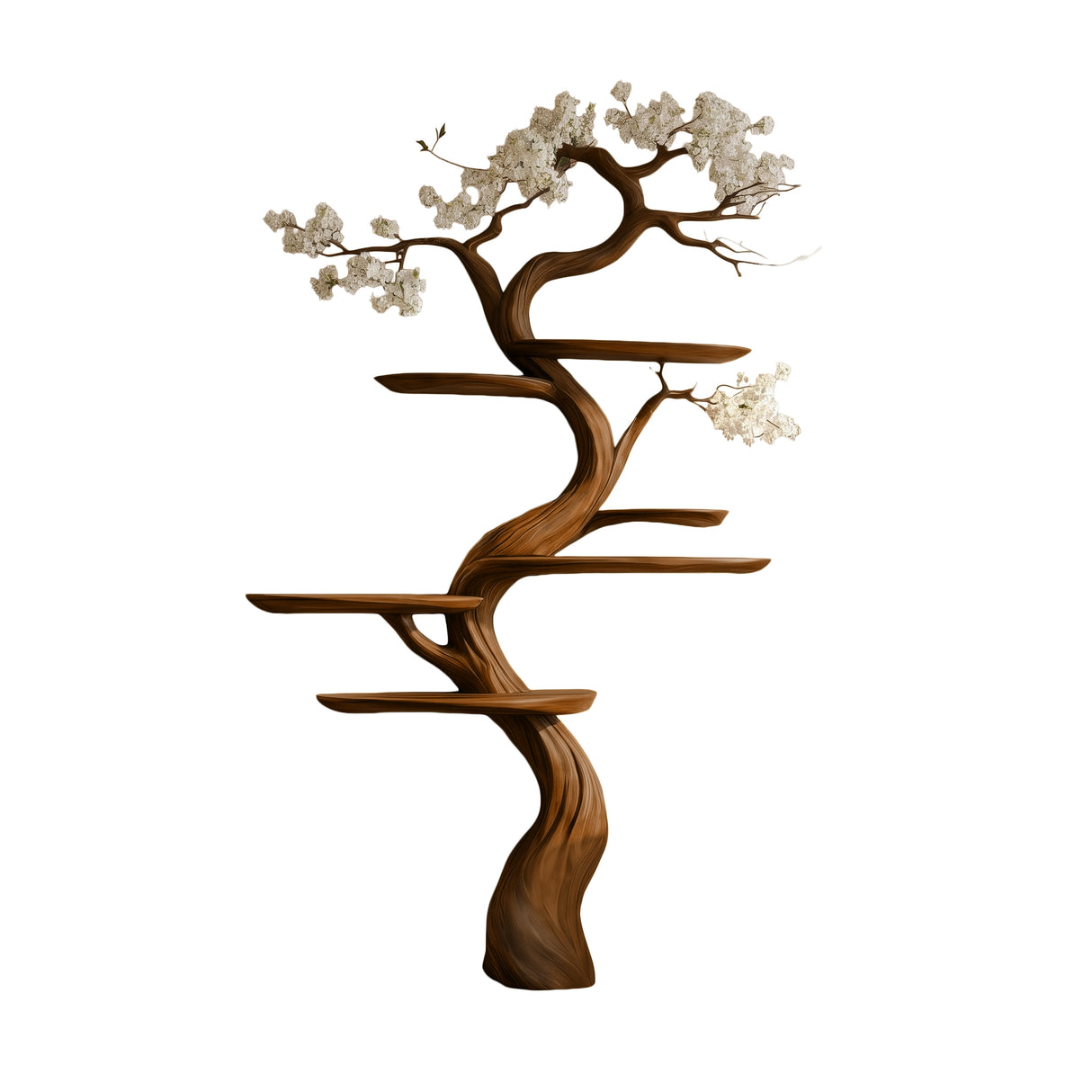 Lunewillow Handcrafted Solid Wood Tree Bookshelf