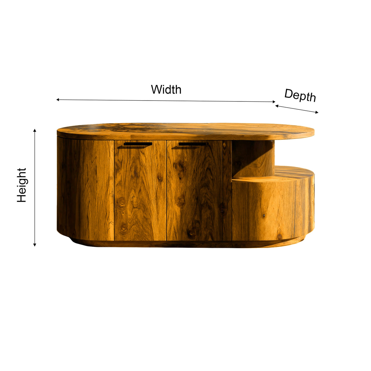 Lunor Arc Solid Wood Kitchen Island - Timberustic Kitchen Island