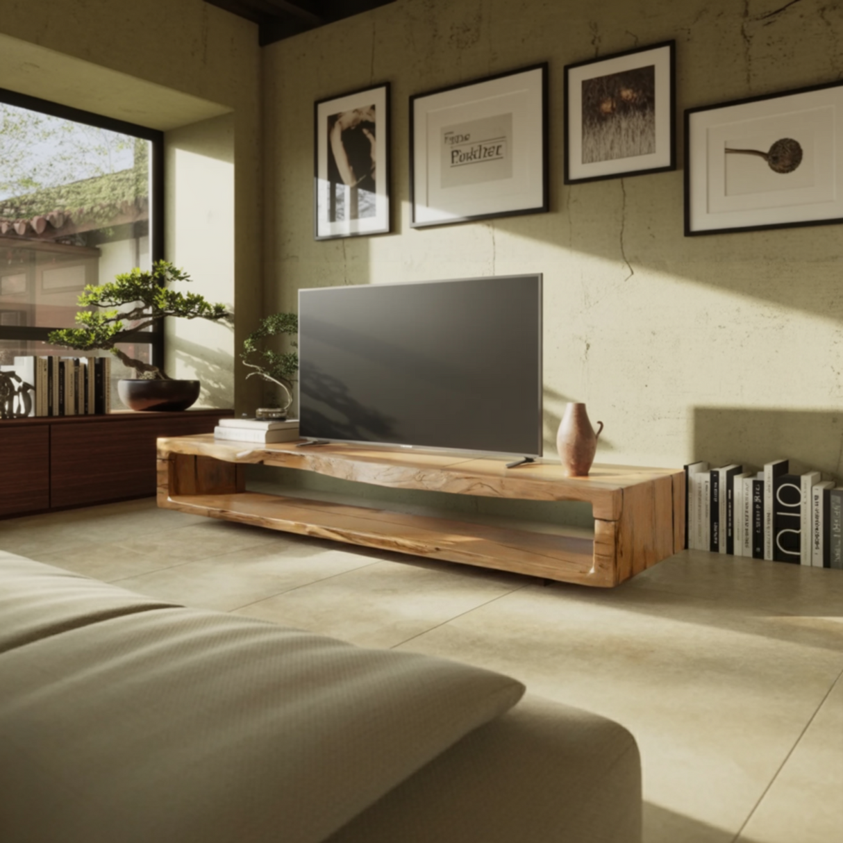 Lunor Organic Modern Solid Wood TV Cabinet