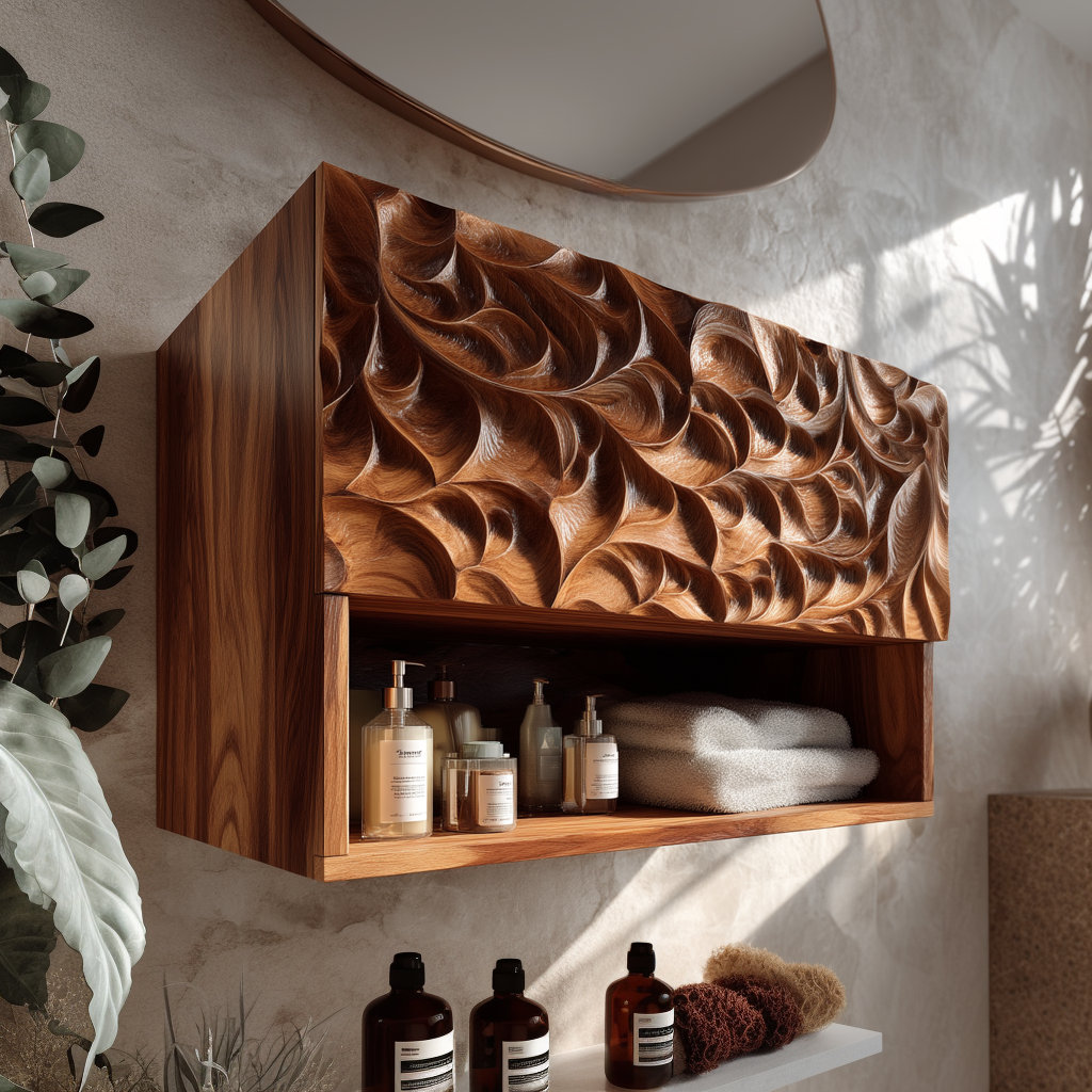Lunor Sculpted Solid Wood Floating Bathroom Cabinet - Timberustic Floating Bathroom Cabinet