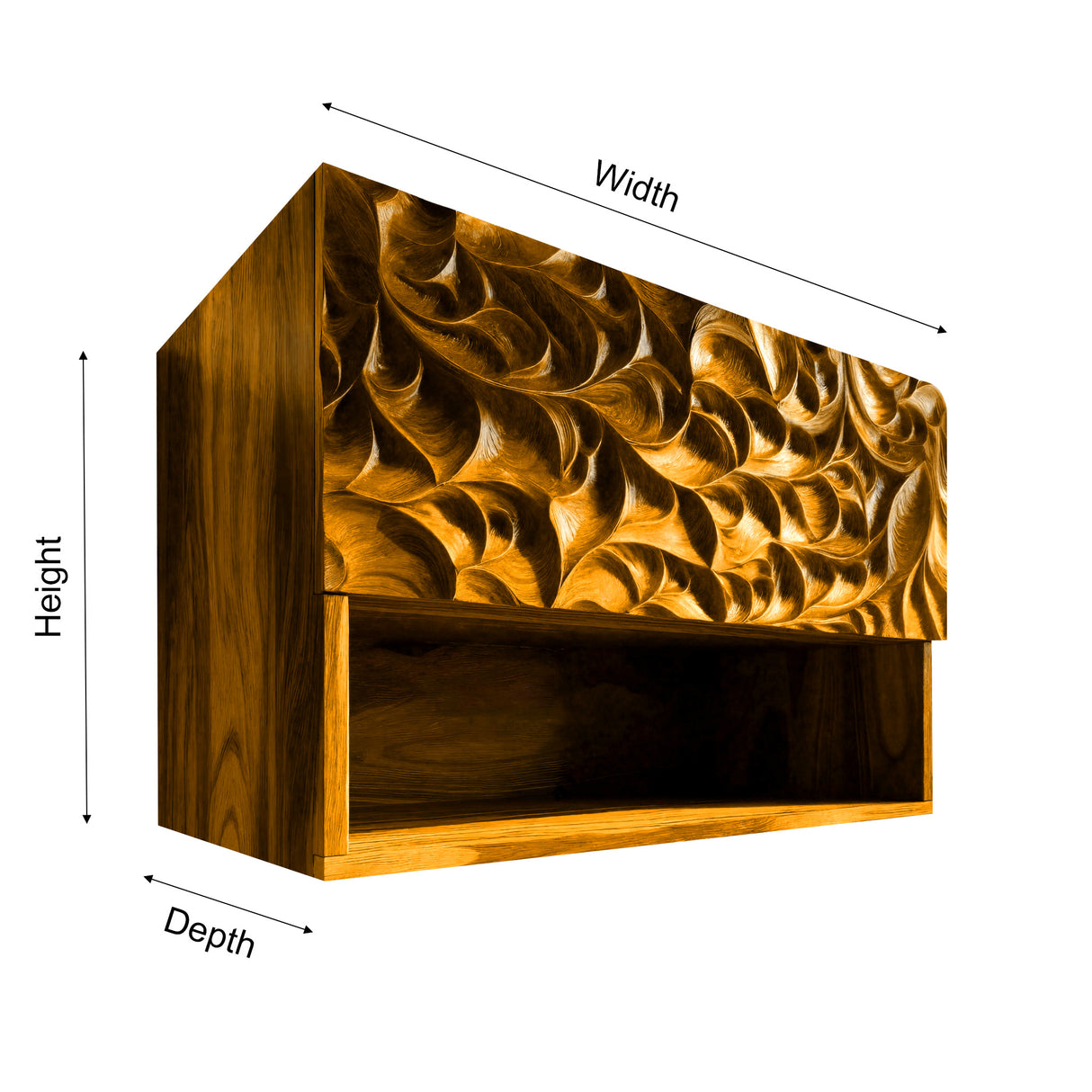 Lunor Sculpted Solid Wood Floating Bathroom Cabinet - Timberustic Floating Bathroom Cabinet