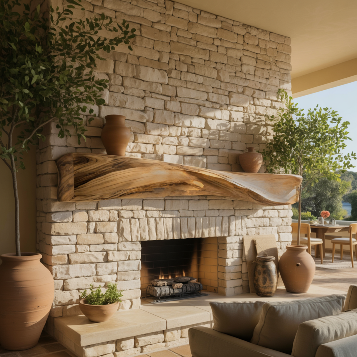 Lunor Waveform Solid Wood Fireplace Mantel Shelf - Timberustic Fireplace Mantel Shelf
