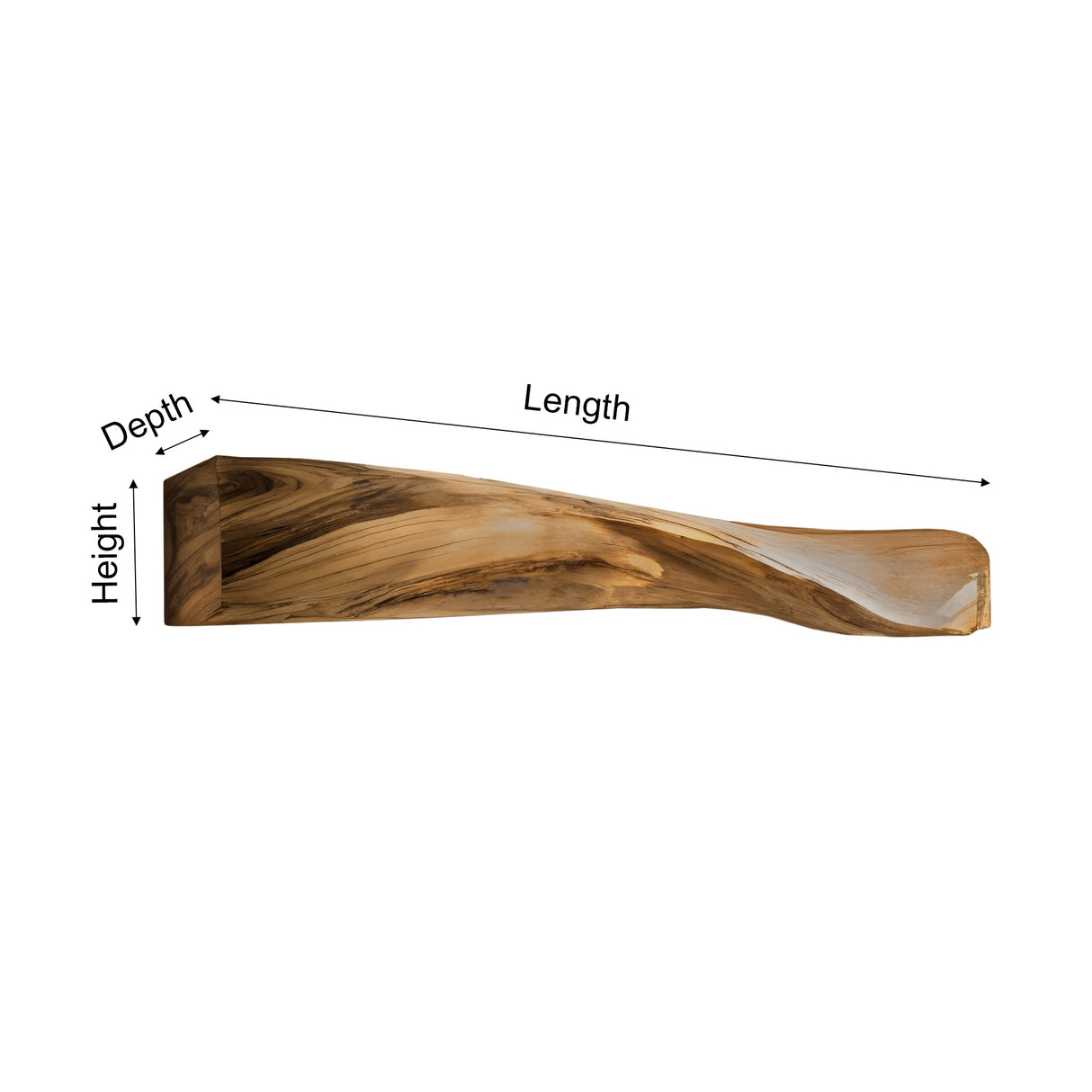 Lunor Waveform Solid Wood Fireplace Mantel Shelf - Timberustic Fireplace Mantel Shelf