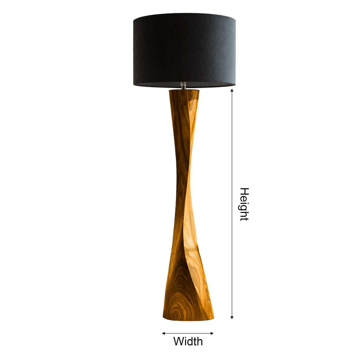 Lunora Taper Sculpted Solid Wood Floor Lamp