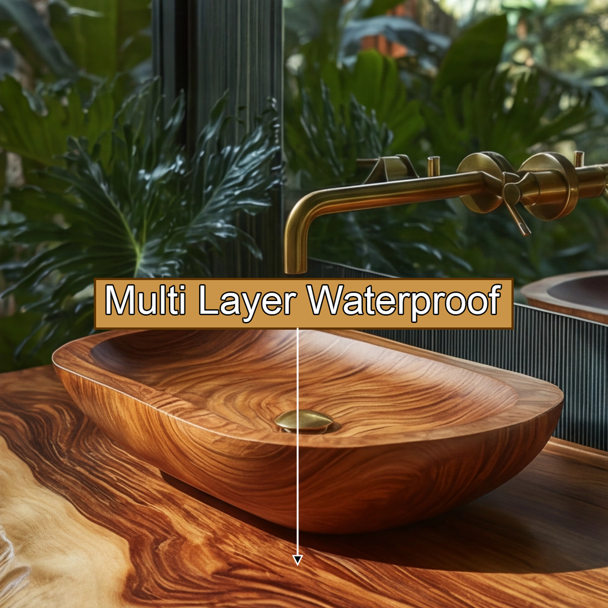 Lunvera Live Edge Solid Wood Floating Bathroom Vanity SPA346945 - Timberustic Floating Bathroom Vanity