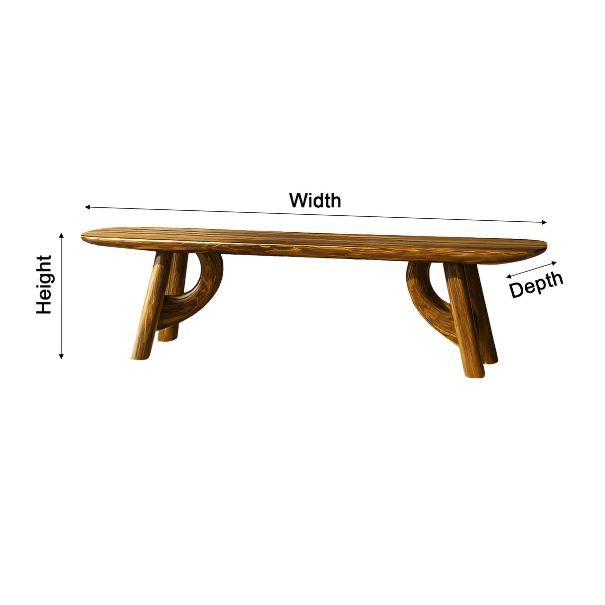 Lyra Contour Sculptural Indoor Bench - Timberustic Bench