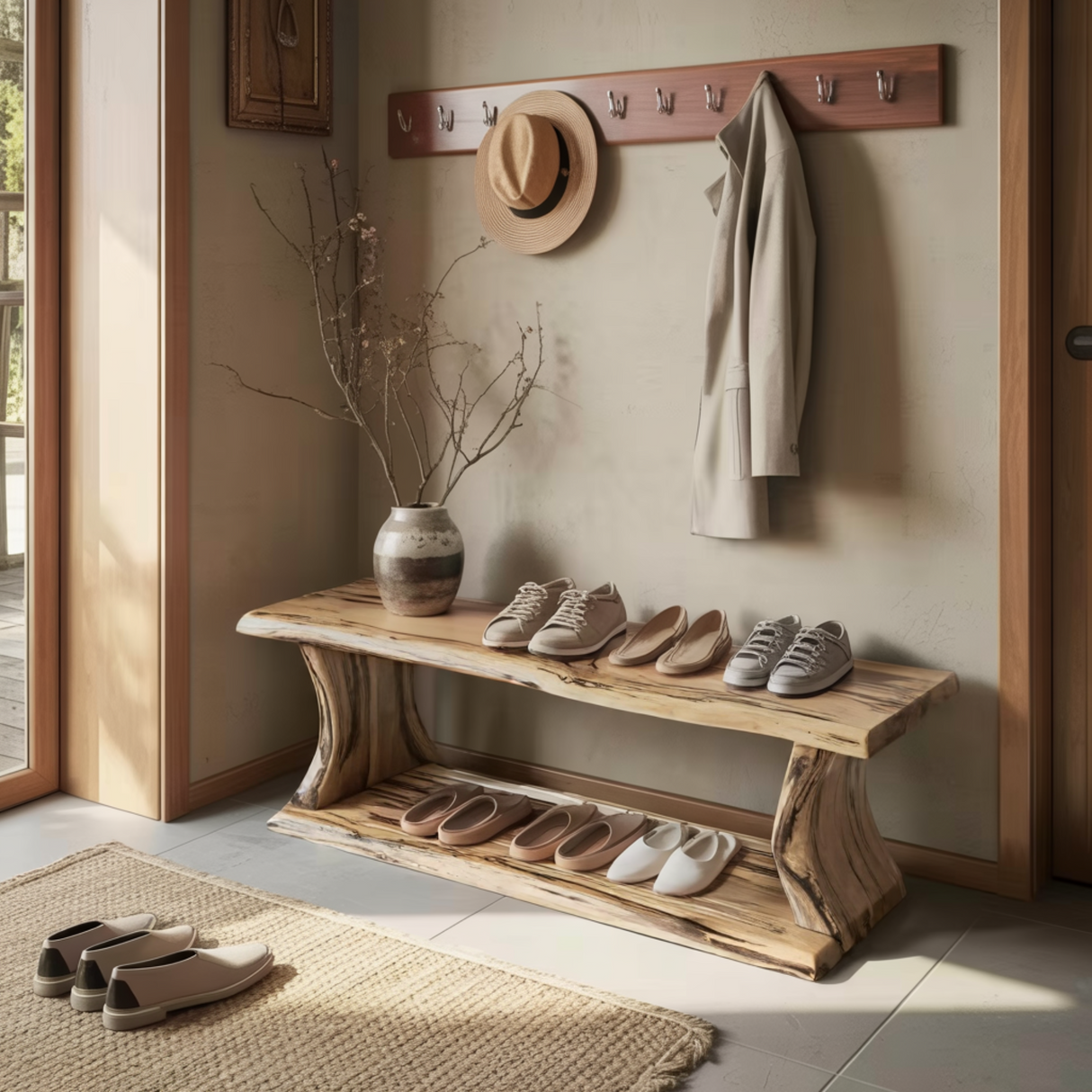 Maren Modern Rustic Solid Wood Shoe Rack - Timberustic Shoe Rack