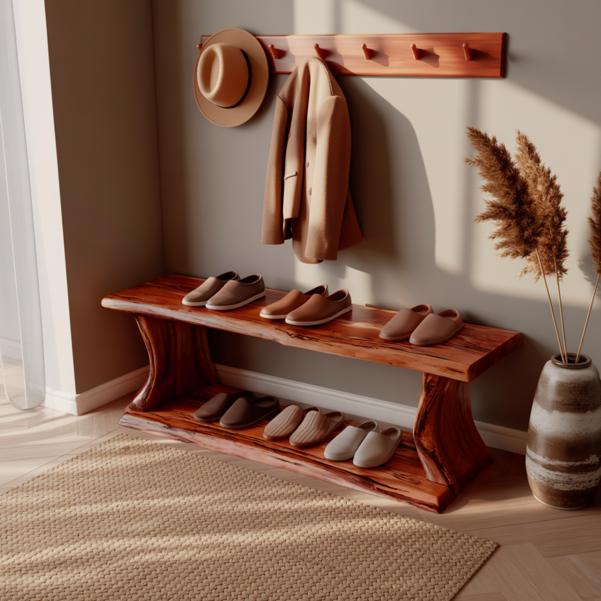 Maren Modern Rustic Solid Wood Shoe Rack - Timberustic Shoe Rack