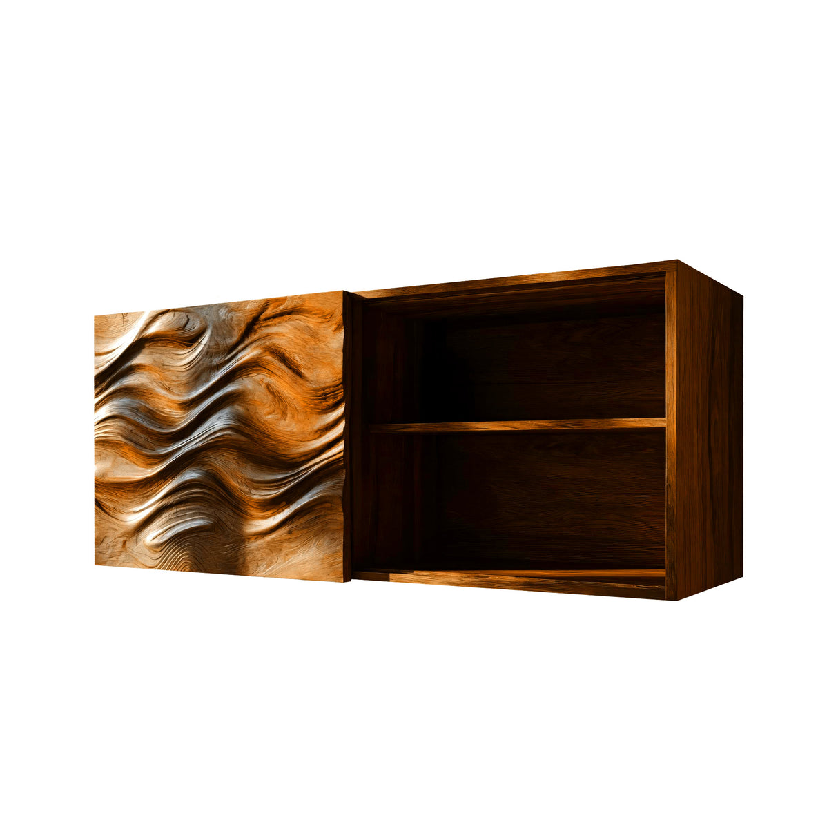 Mareon Live Edge Solid Wood Floating Bathroom Cabinet