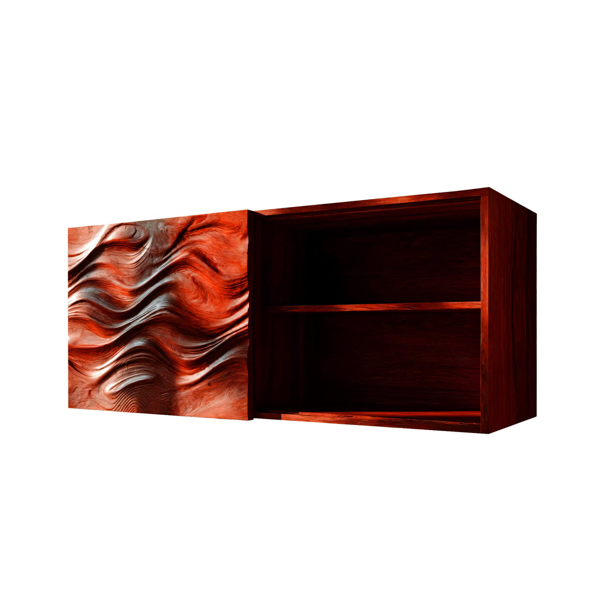 Mareon Live Edge Solid Wood Floating Bathroom Cabinet