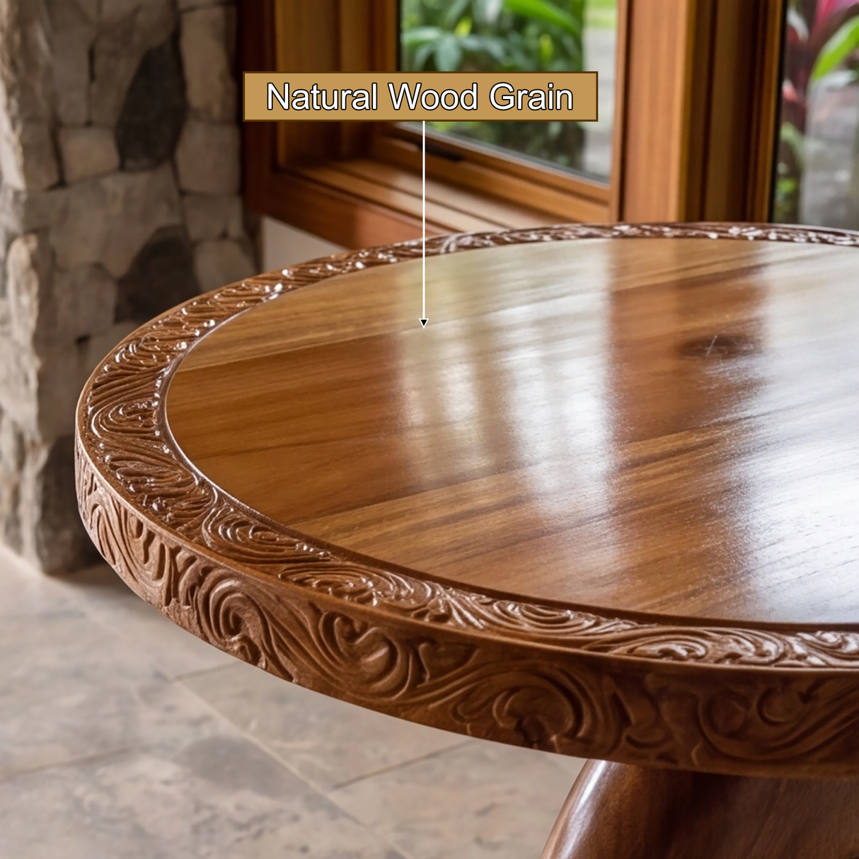 Marvion Sculpted Solid Wood Pedestal Stand - Timberustic Pedestal Stand