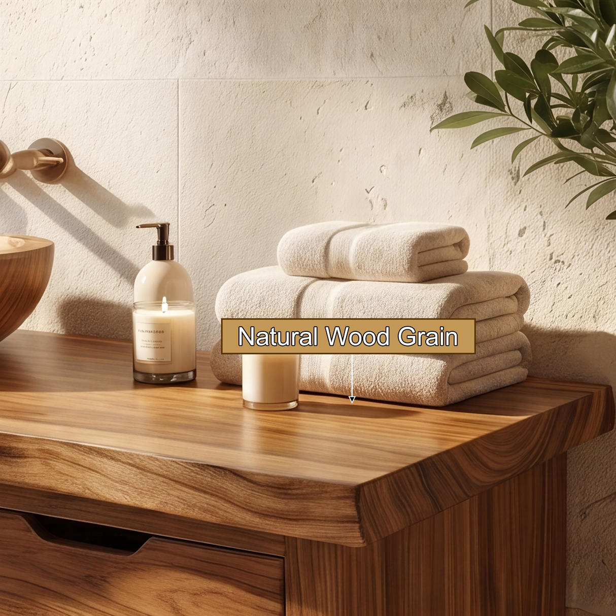 Meadowridge Live Edge Solid Wood Freestanding Bathroom Vanity with Drawers