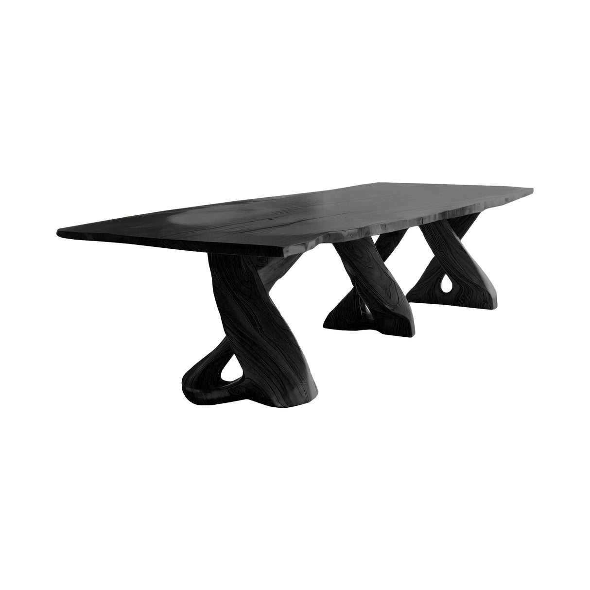Mediterraneo Twistbase Solid Wood Dining Table Black - Timberustic Dining Table
