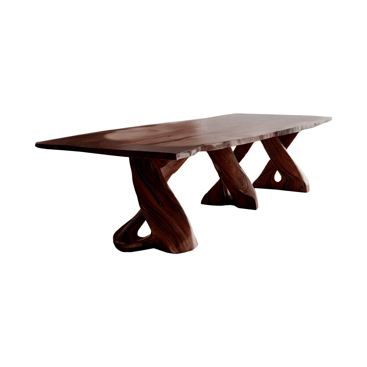 Mediterraneo Twistbase Solid Wood Dining Table Dark Walnut - Timberustic Dining Table