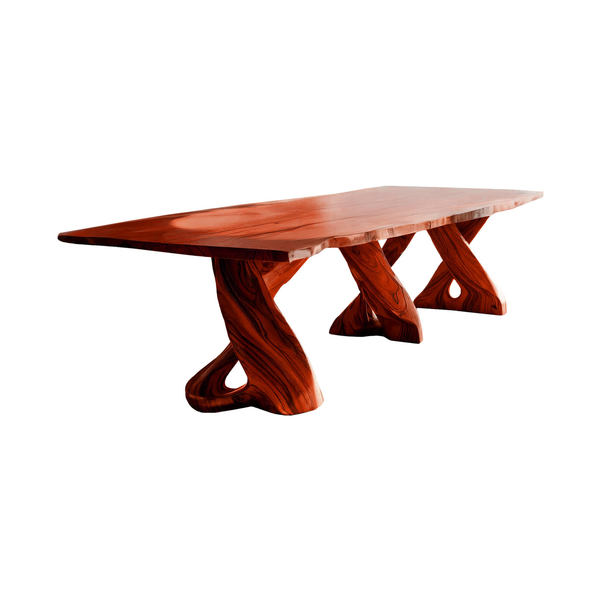 Mediterraneo Twistbase Solid Wood Dining Table Mahogany - Timberustic Dining Table