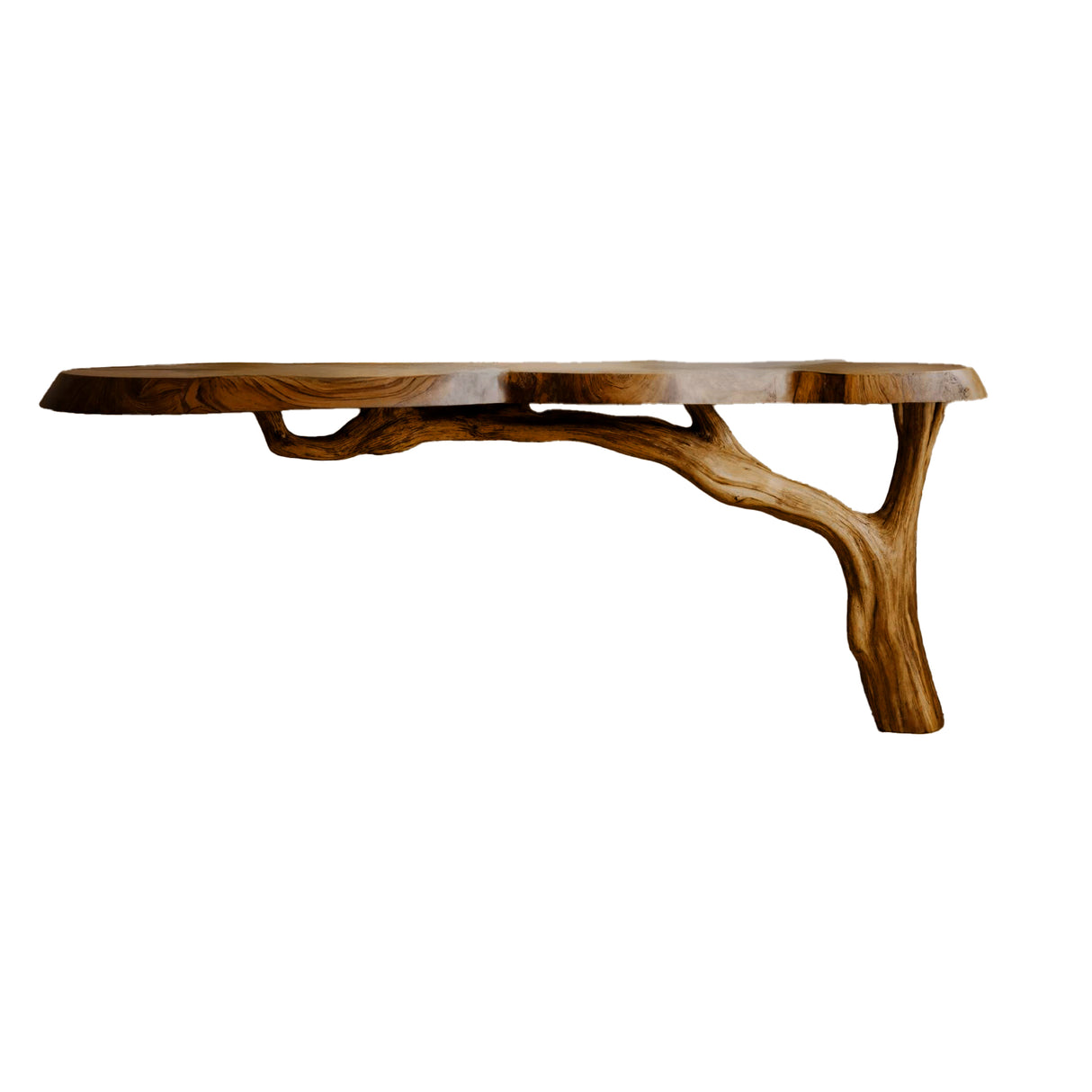 Minimalist Solid Wood Slab Console Table Brown - TimbeRustic Console Table