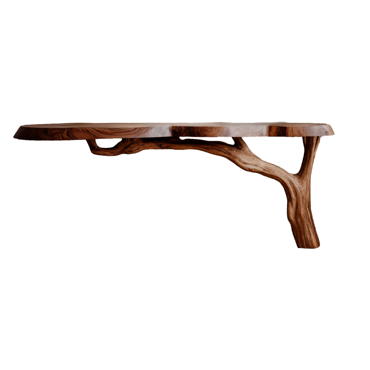Minimalist Solid Wood Slab Console Table Dark Walnut - TimbeRustic Console Table