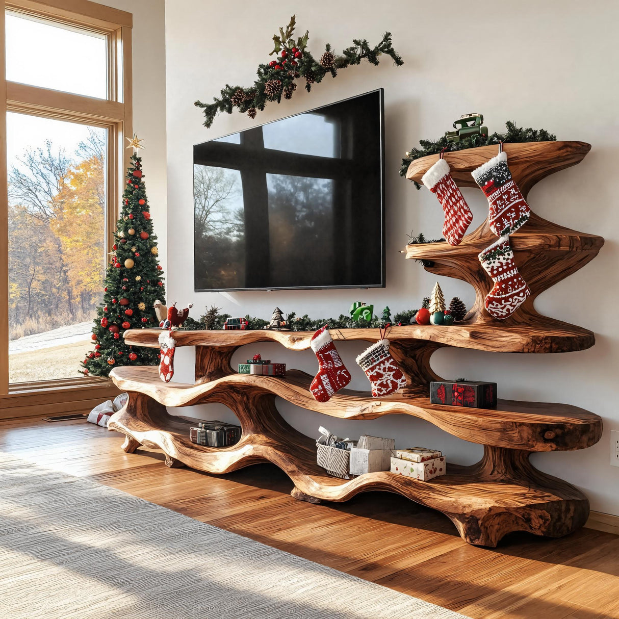 Modern Rustic Elegance Solid Wood TV Cabinet - Timberustic TV Cabinet