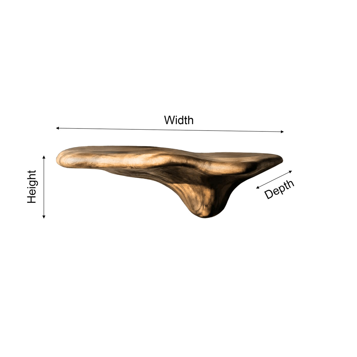 Morena Sculpted Solid Wood Mushroom Floating Shelf - Timberustic Floating Shelf