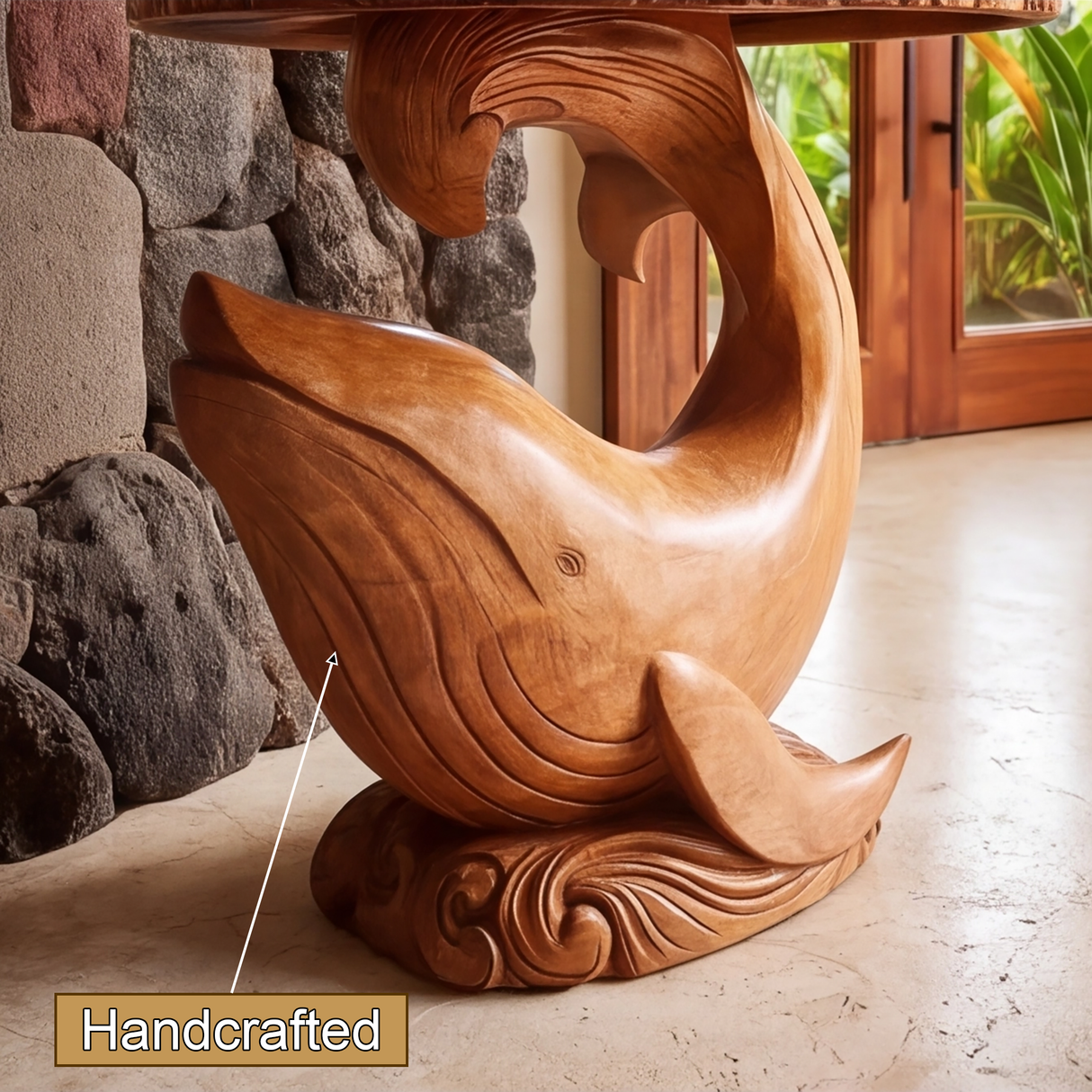 Morvayne Sculpted Solid Wood Pedestal Stand - Timberustic Pedestal Stand