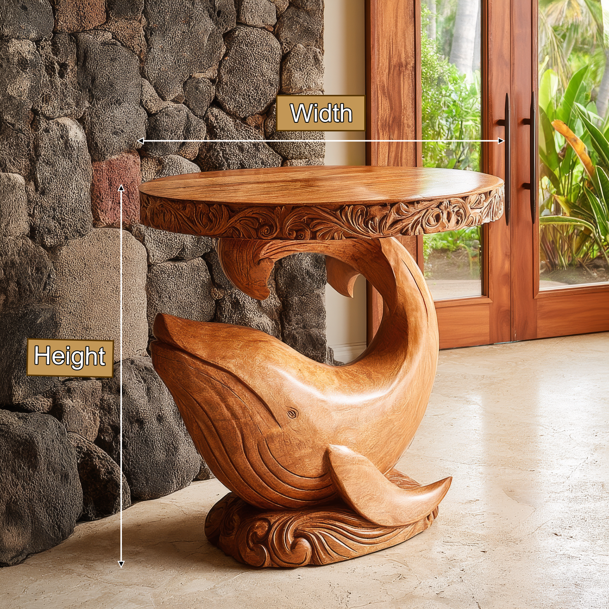 Morvayne Sculpted Solid Wood Pedestal Stand - Timberustic Pedestal Stand