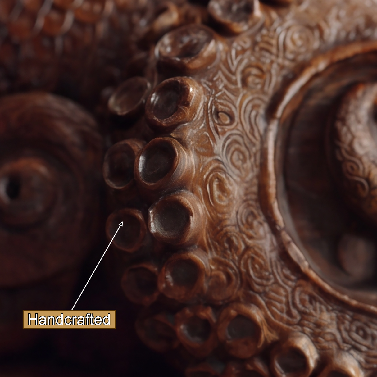 Morveth Octopus Form Handcarved Solid Wood Vessel Sink - Timberustic Vessel Sinks
