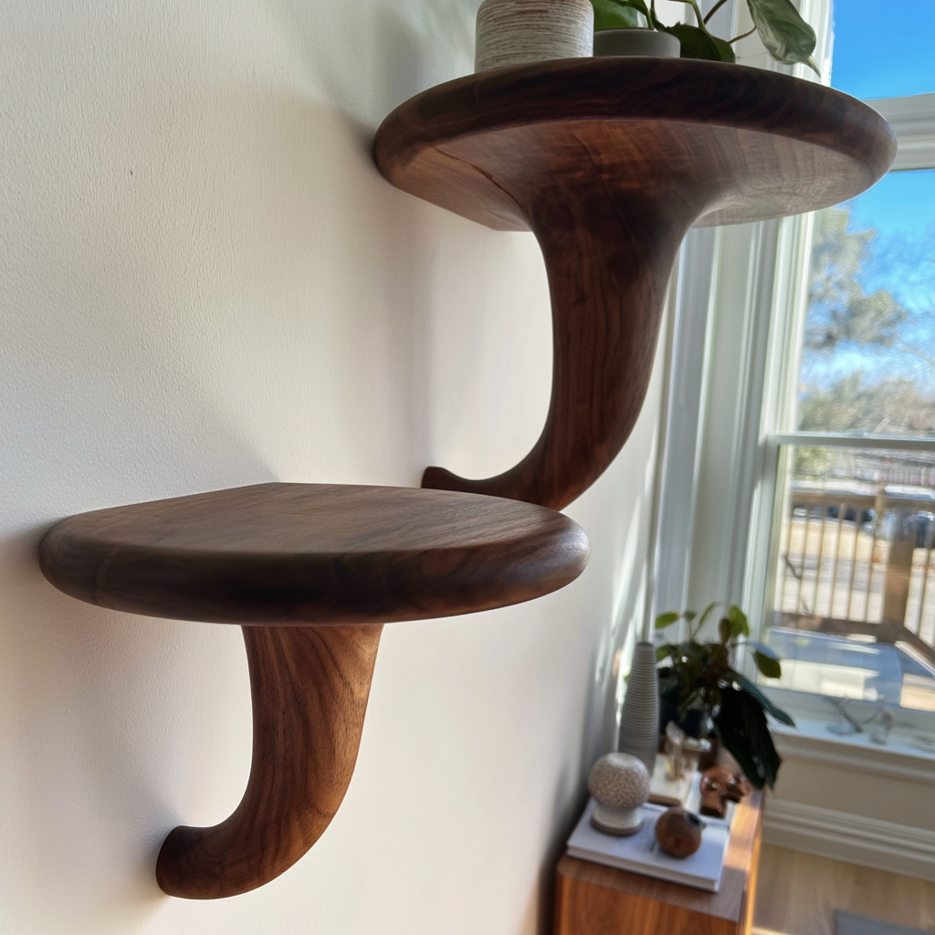 Morvyn Mushroom Solid Wood Floating Shelf SPA548239 - Timberustic Floating Shelf