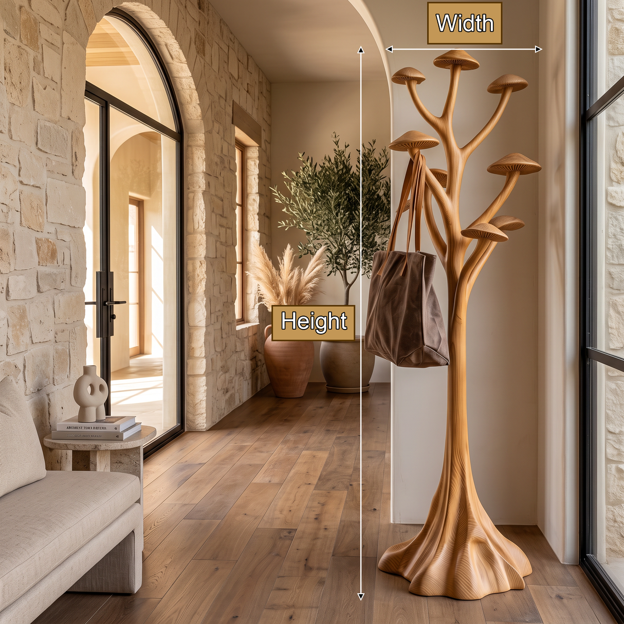 Mosshollow Handcrafted Sculpted Solid Wood Tree Coat Rack - Timberustic Tree Coat Rack