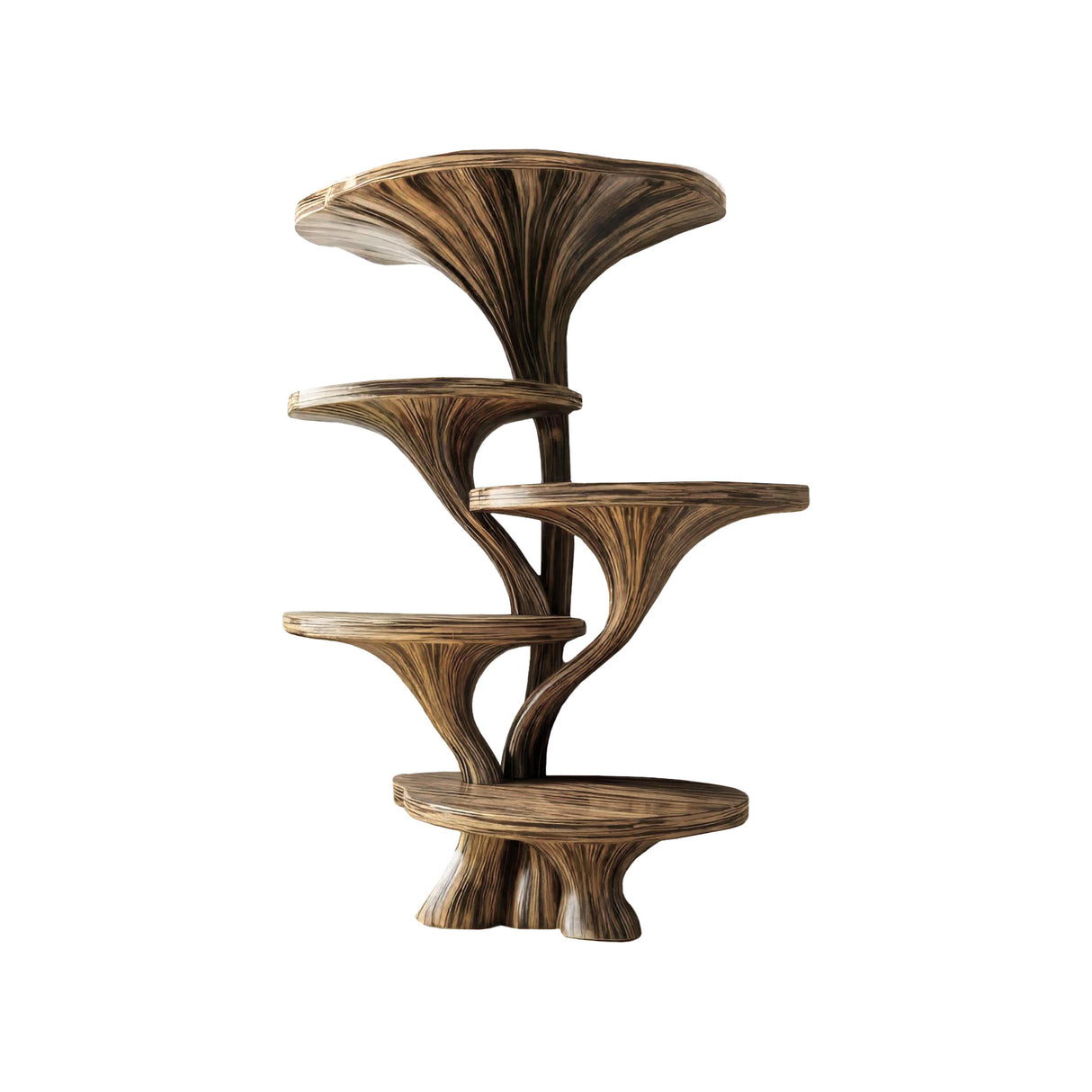 Mycelia Handcrafted Natural Hardwood Mushroom Bookshelf