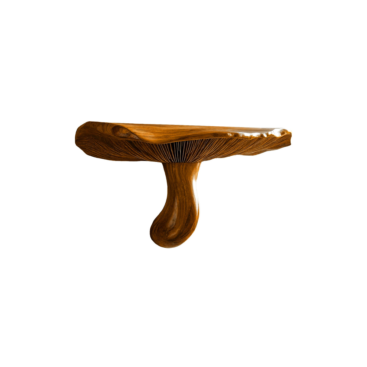 Mycora Deep-Cap Handcrafted Solid Wood Mushroom Floating Shelf Brown - Timberustic Floating Shelf
