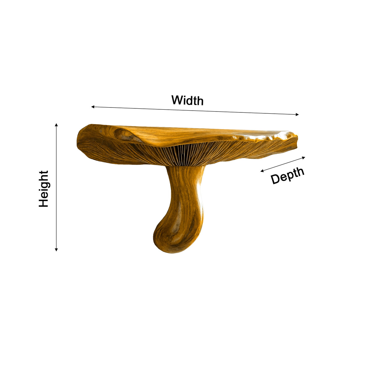 Mycora Deep-Cap Handcrafted Solid Wood Mushroom Floating Shelf - Timberustic Floating Shelf