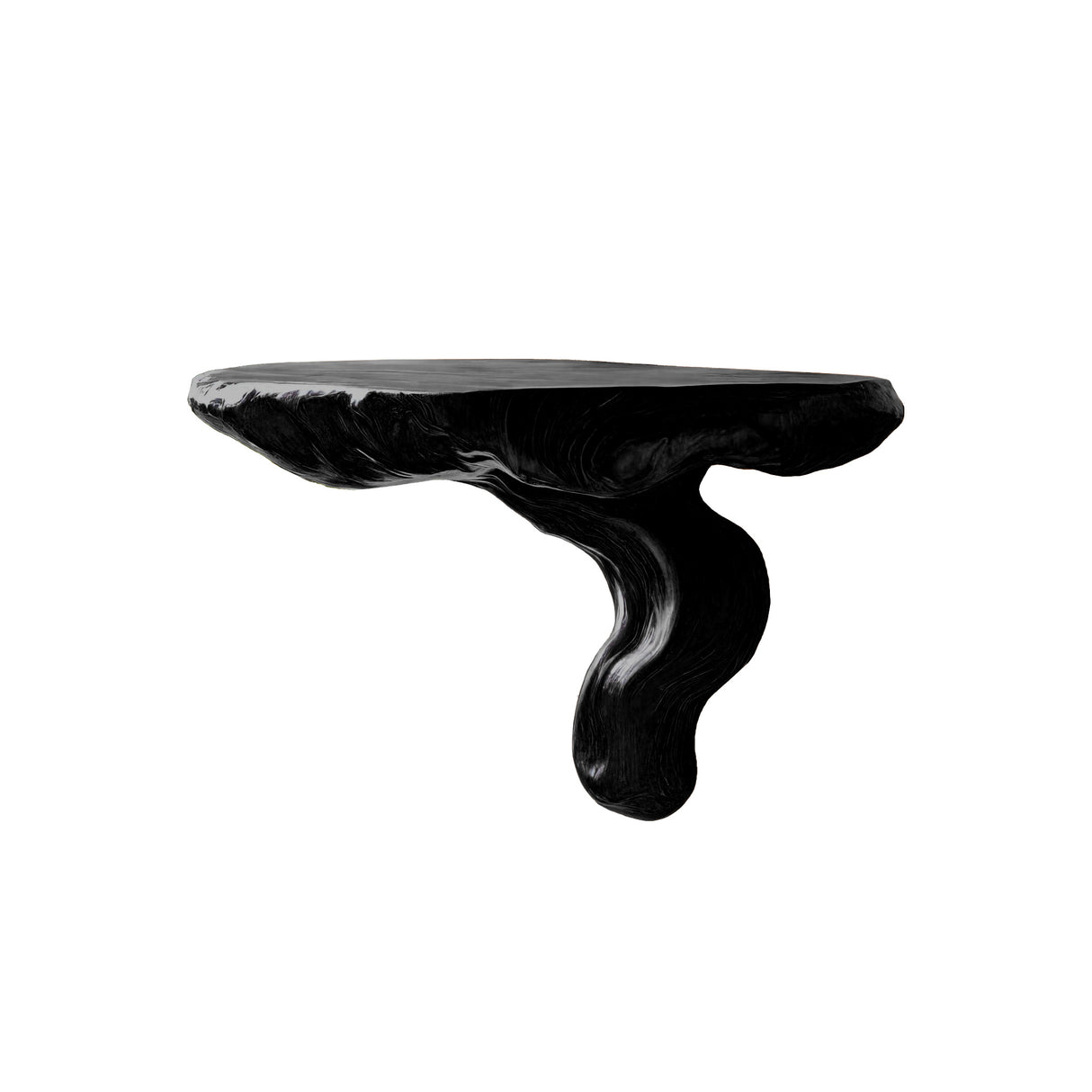 Mycora Flow Handcrafted Hardwood Mushroom Floating Shelf Black - Timberustic Floating Shelf
