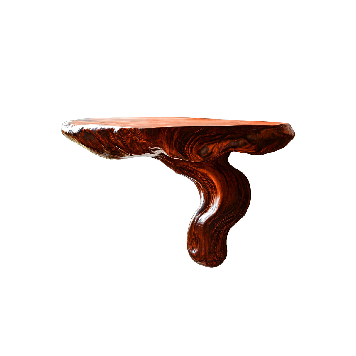 Mycora Flow Handcrafted Hardwood Mushroom Floating Shelf Mahogany - Timberustic Floating Shelf