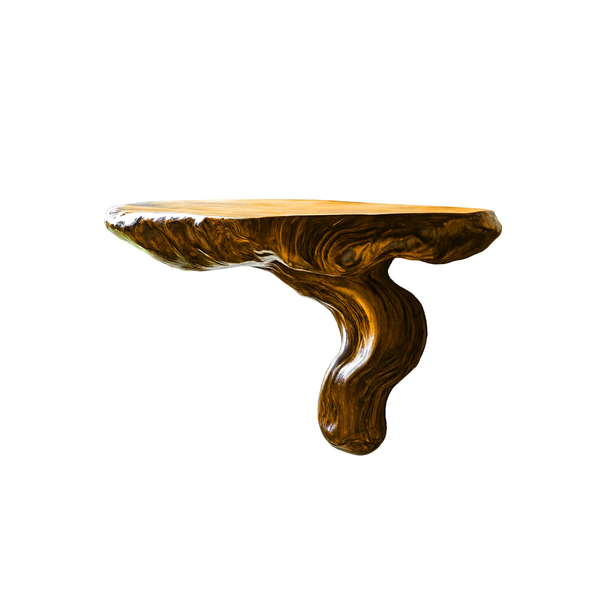 Mycora Flow Handcrafted Hardwood Mushroom Floating Shelf Teak - Timberustic Floating Shelf