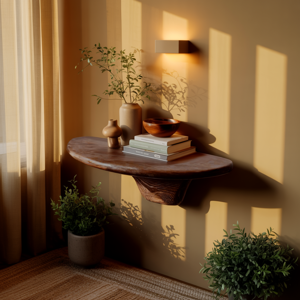 Mycora Solid Wood Mushroom Floating Shelf - Timberustic Floating Shelf