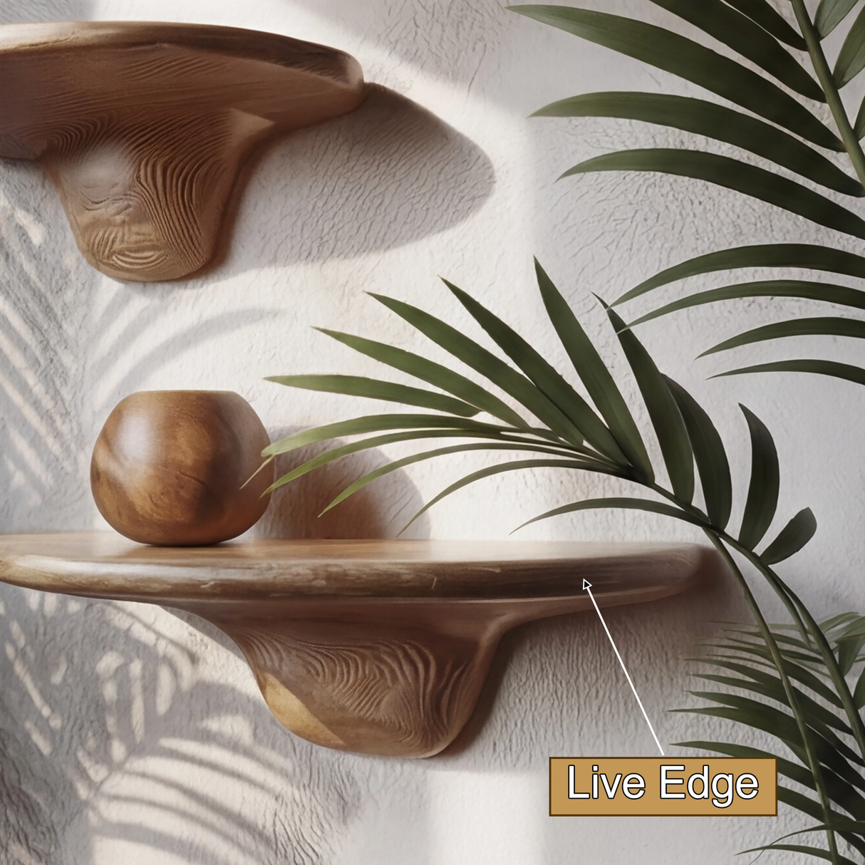 Mycora Solid Wood Mushroom Floating Shelf - Timberustic Floating Shelf