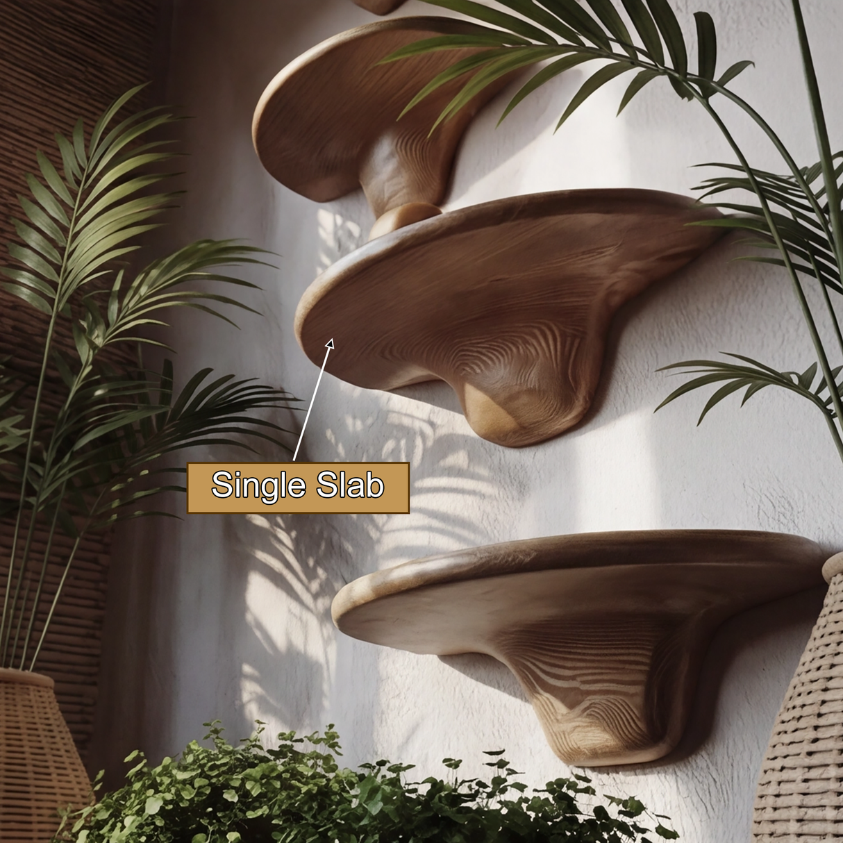 Mycora Solid Wood Mushroom Floating Shelf - Timberustic Floating Shelf