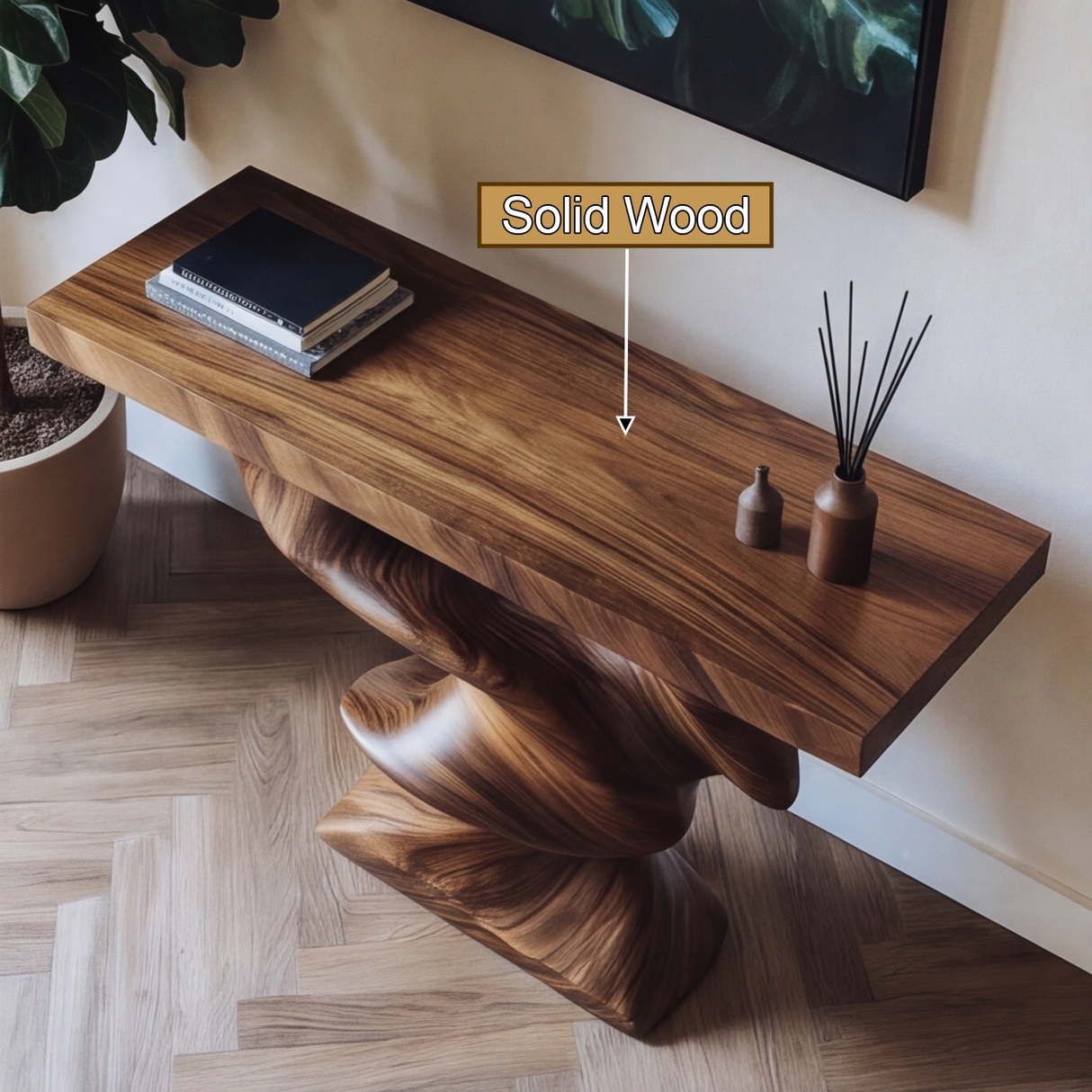 Mydrath Sculpted Solid Wood Console Table - Timberustic Console Table
