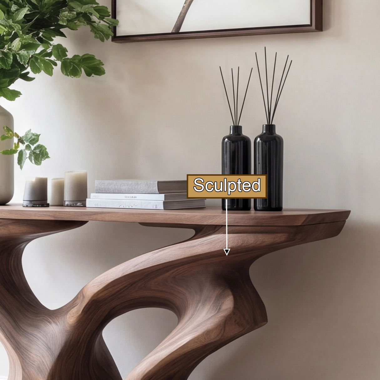 Mydrathen Sculpted Solid Wood Console Table - Timberustic Console Table