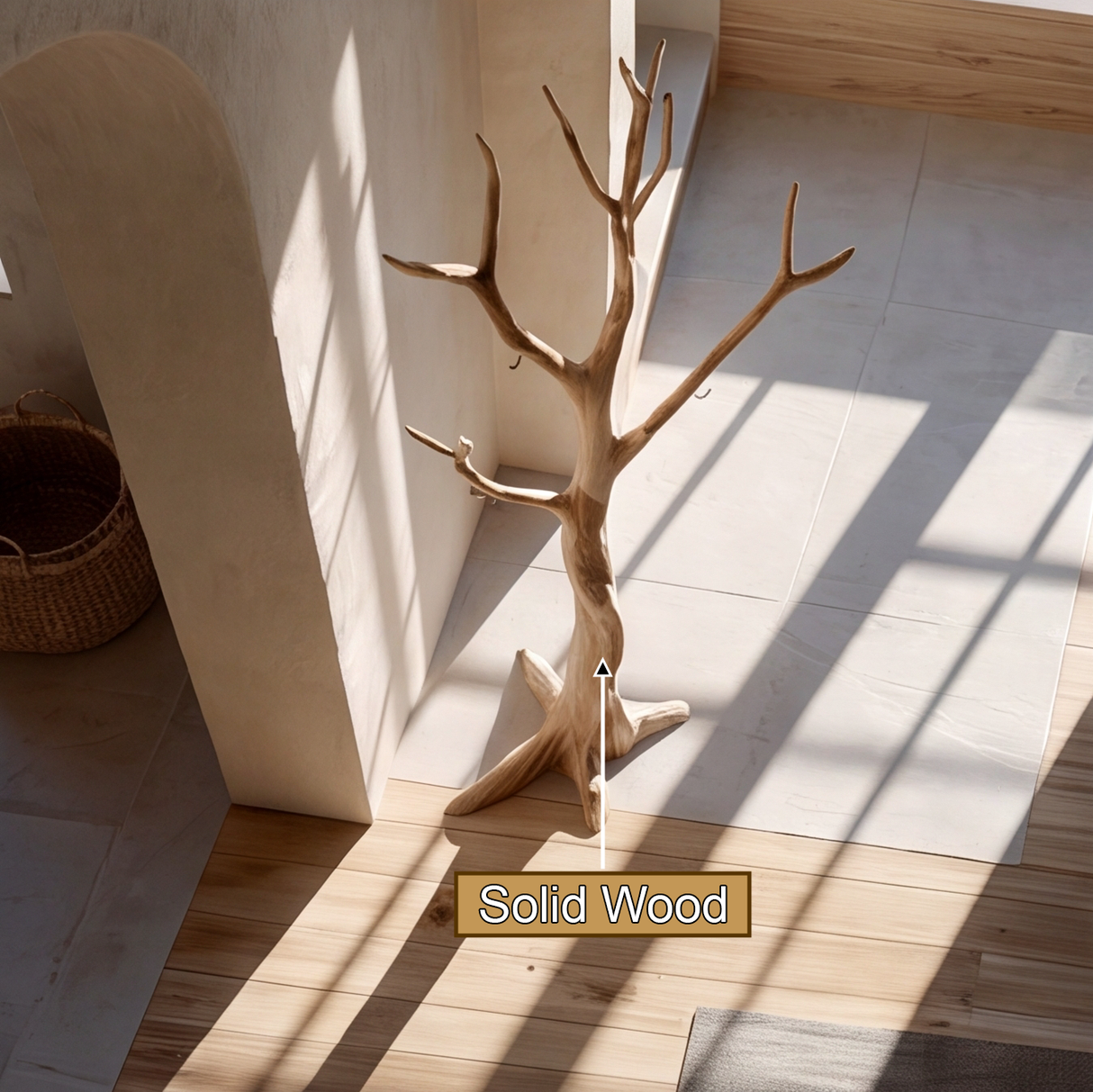 Myrenth Sculpted Solid Wood Tree Coat Rack - Timberustic Tree Coat Rack