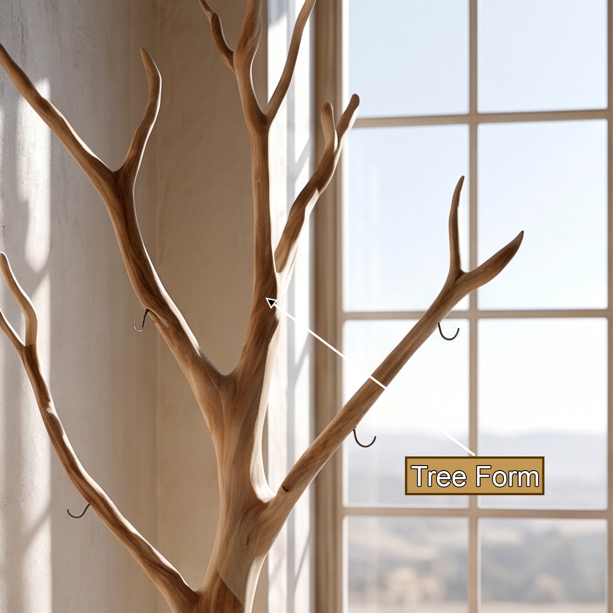 Myrenth Sculpted Solid Wood Tree Coat Rack - Timberustic Tree Coat Rack