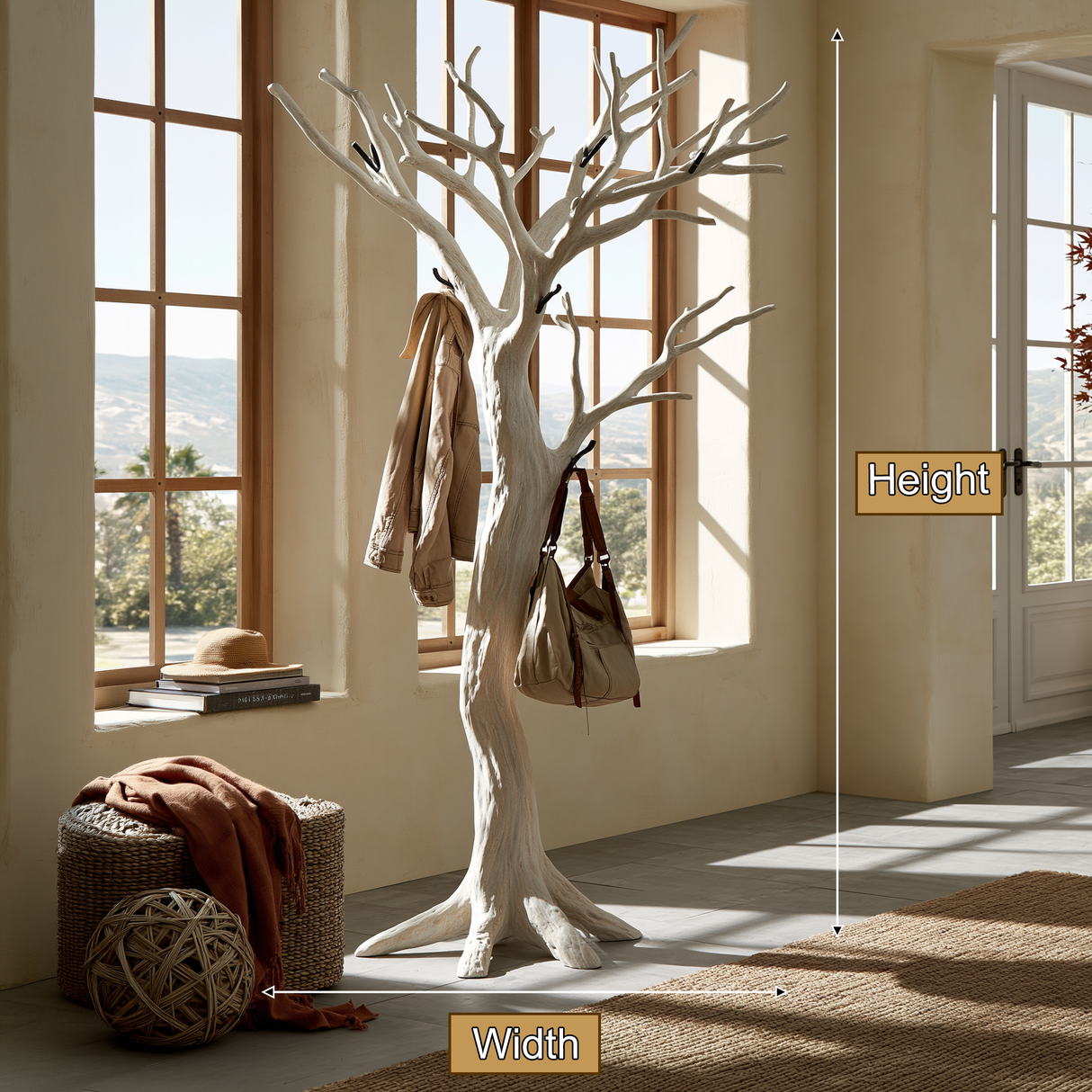 Myrrenwood Sculpted Solid Wood Tree Coat Rack - Timberustic Tree Coat Rack