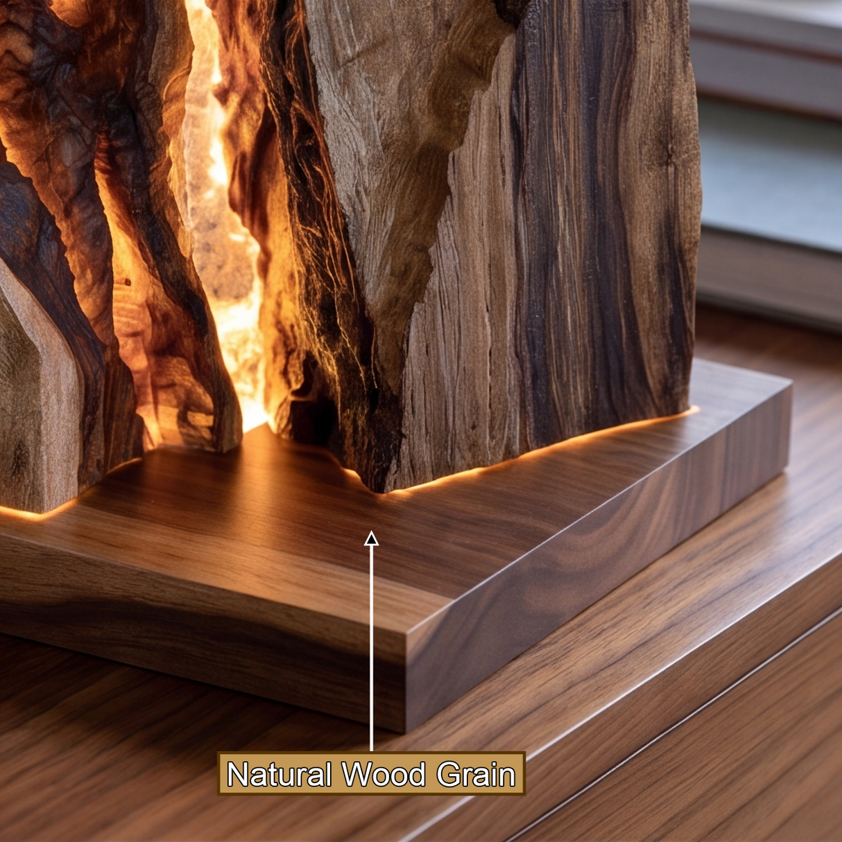 Mystralon Sculpted Solid Wood Mountain Table Lamp SPA898935
